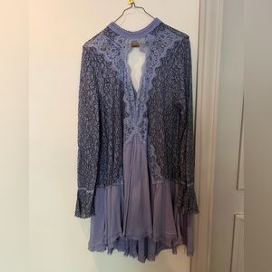 Free People L Purple Lacy Dress